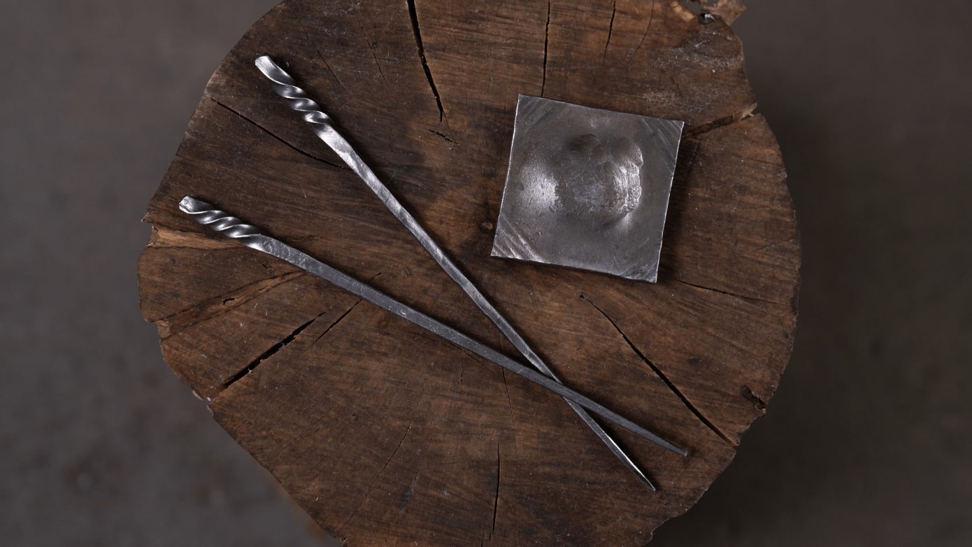 Chopsticks and wasabi bowl from Seattle blacksmithing class