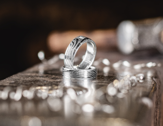 Steel-Ring-Seattle-Experience Damascus Steel Ring from Blacksmithing Class